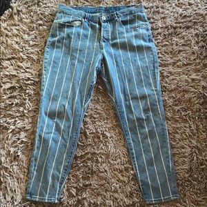 Striped mom jeans